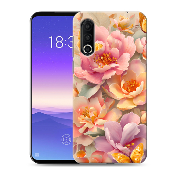 Пластиковый чехол на Meizu 16s Pro с принтом Цветы и бабочки