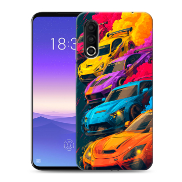 Пластиковый чехол на Meizu 16s Pro с принтом Тачки