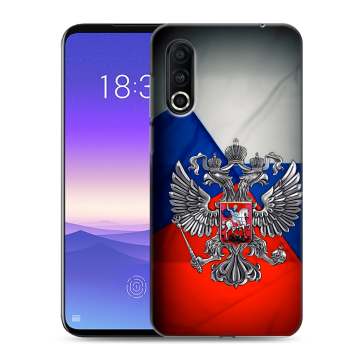 Пластиковый чехол на Meizu 16s Pro с принтом Флаг России