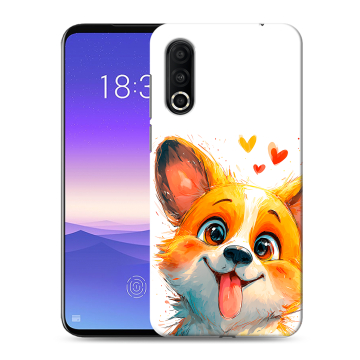 Пластиковый чехол на Meizu 16s Pro с принтом корги