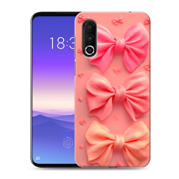 Пластиковый чехол на Meizu 16s Pro с принтом Розовые бантики