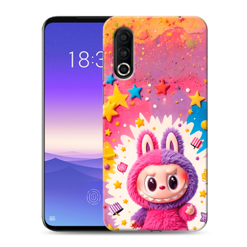 Пластиковый чехол на Meizu 16s Pro с принтом Labubu Лабубу