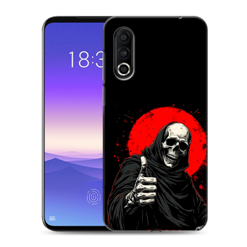 Пластиковый чехол на Meizu 16s Pro с принтом смешной скелет