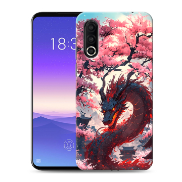 Пластиковый чехол на Meizu 16s Pro с принтом Дракон Японский