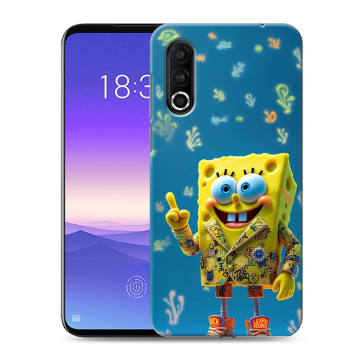 Пластиковый чехол на Meizu 16s Pro с принтом Спанч боб Спанчбоб