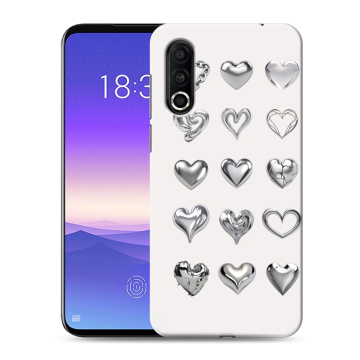 Пластиковый чехол на Meizu 16s Pro с принтом Y2K сердечки