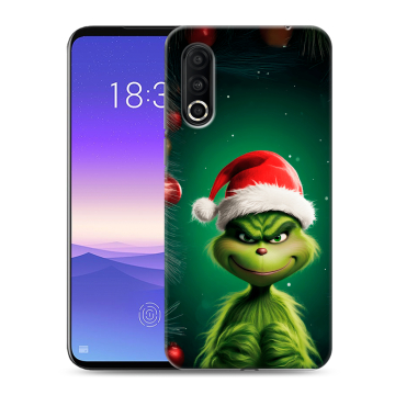 Пластиковый чехол на Meizu 16s Pro с принтом Гринч Новый год Рождество