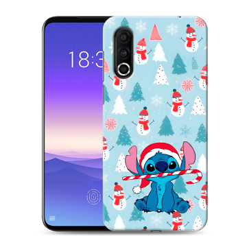Пластиковый чехол на Meizu 16s Pro с принтом Стич Новый год Пластиковый чехол на Meizu 16s Pro с принтом Стич Новый год