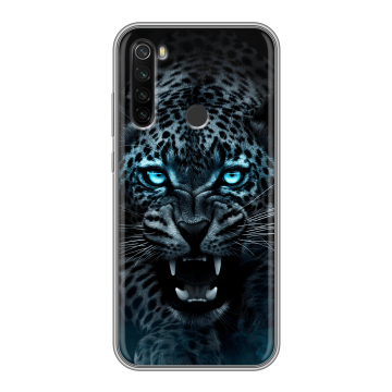 Силиконовый противоударный чехол на Xiaomi RedMi Note 8T с принтом Темный леопард Силиконовый противоударный чехол на Xiaomi RedMi Note 8T с принтом Темный леопард