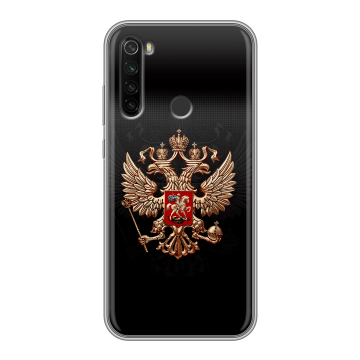 Силиконовый противоударный чехол на Xiaomi RedMi Note 8T с принтом Герб России Силиконовый противоударный чехол на Xiaomi RedMi Note 8T с принтом Герб России