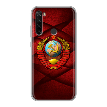 Силиконовый противоударный чехол на Xiaomi RedMi Note 8T с принтом Герб СССР Силиконовый противоударный чехол на Xiaomi RedMi Note 8T с принтом Герб СССР