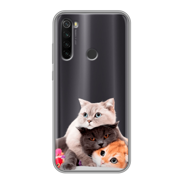 Силиконовый противоударный чехол на Xiaomi RedMi Note 8T с принтом Кошки Силиконовый противоударный чехол на Xiaomi RedMi Note 8T с принтом Кошки