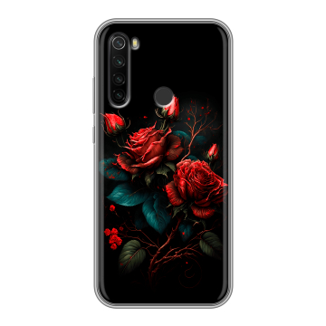 Силиконовый противоударный чехол на Xiaomi RedMi Note 8T с принтом Розы красные