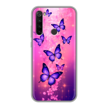 Силиконовый противоударный чехол на Xiaomi RedMi Note 8T с принтом Бабочки Силиконовый противоударный чехол на Xiaomi RedMi Note 8T с принтом Бабочки