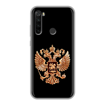 Силиконовый противоударный чехол на Xiaomi RedMi Note 8T с принтом Герб России золотой