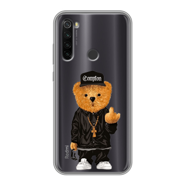 Силиконовый противоударный чехол на Xiaomi RedMi Note 8T с принтом Мишка Силиконовый противоударный чехол на Xiaomi RedMi Note 8T с принтом Мишка