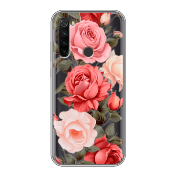 Силиконовый противоударный чехол на Xiaomi RedMi Note 8T с принтом Розы Силиконовый противоударный чехол на Xiaomi RedMi Note 8T с принтом Розы