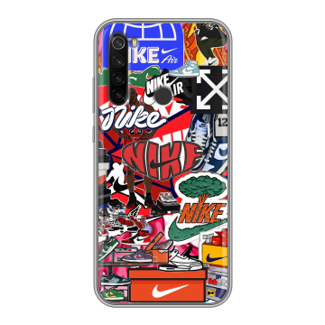 Силиконовый противоударный чехол на Xiaomi RedMi Note 8T с принтом Найк Nike яркий Силиконовый противоударный чехол на Xiaomi RedMi Note 8T с принтом Найк Nike яркий