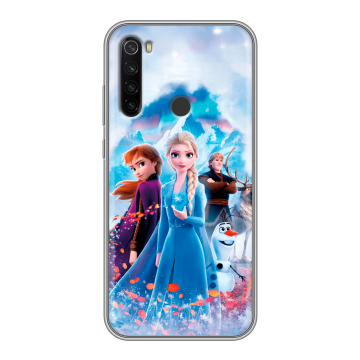 Силиконовый противоударный чехол на Xiaomi RedMi Note 8T с принтом Холодное сердце Frozen