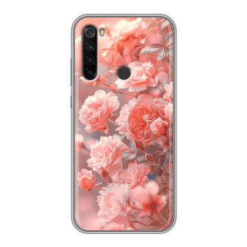 Силиконовый противоударный чехол на Xiaomi RedMi Note 8T с принтом Розы цветы Силиконовый противоударный чехол на Xiaomi RedMi Note 8T с принтом Розы цветы