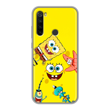 Силиконовый противоударный чехол на Xiaomi RedMi Note 8T с принтом Спанч боб Спанчбоб Силиконовый противоударный чехол на Xiaomi RedMi Note 8T с принтом Спанч боб Спанчбоб