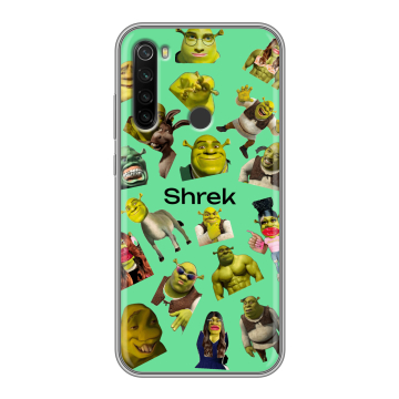 Силиконовый противоударный чехол на Xiaomi RedMi Note 8T с принтом Шрек Shrek Силиконовый противоударный чехол на Xiaomi RedMi Note 8T с принтом Шрек Shrek