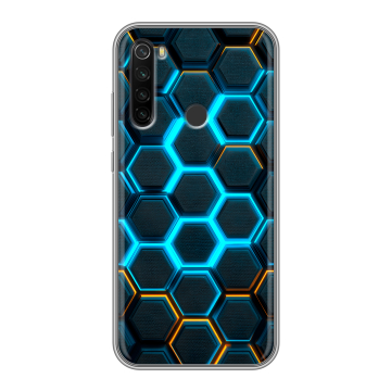 Силиконовый противоударный чехол на Xiaomi RedMi Note 8T с принтом Неоновые соты Силиконовый противоударный чехол на Xiaomi RedMi Note 8T с принтом Неоновые соты