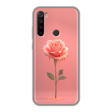 Силиконовый противоударный чехол на Xiaomi RedMi Note 8T с принтом Розовая роза Силиконовый противоударный чехол на Xiaomi RedMi Note 8T с принтом Розовая роза