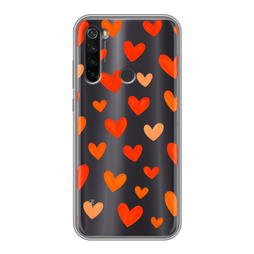 Силиконовый противоударный чехол на Xiaomi RedMi Note 8T с принтом Сердечки Силиконовый противоударный чехол на Xiaomi RedMi Note 8T с принтом Сердечки