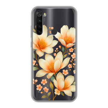 Силиконовый противоударный чехол на Xiaomi RedMi Note 8T с принтом Цветы Силиконовый противоударный чехол на Xiaomi RedMi Note 8T с принтом Цветы