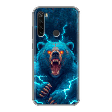 Силиконовый противоударный чехол на Xiaomi RedMi Note 8T с принтом Медведь Силиконовый противоударный чехол на Xiaomi RedMi Note 8T с принтом Медведь
