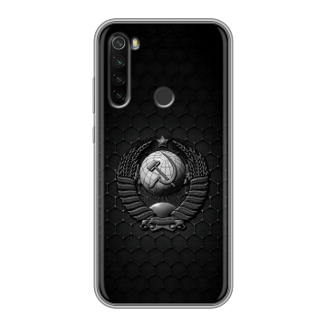 Силиконовый противоударный чехол на Xiaomi RedMi Note 8T с принтом Герб Флаг СССР