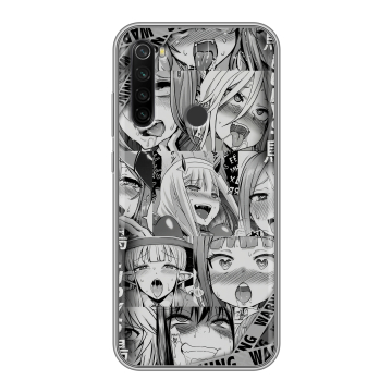 Силиконовый противоударный чехол на Xiaomi RedMi Note 8T с принтом Ahegao Ахегао Аниме