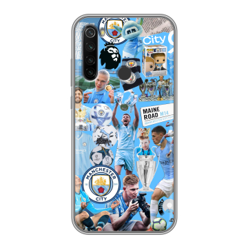 Силиконовый противоударный чехол на Xiaomi RedMi Note 8T с принтом Man City Манчестер Сити