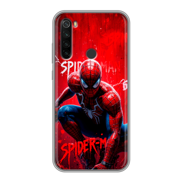 Силиконовый противоударный чехол на Xiaomi RedMi Note 8T с принтом Spiderman Человек паук