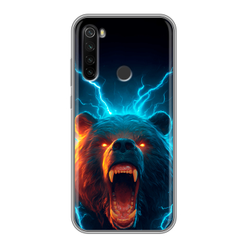 Силиконовый противоударный чехол на Xiaomi RedMi Note 8T с принтом Медведь