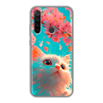 Силиконовый противоударный чехол на Xiaomi RedMi Note 8T с принтом Красивый кот