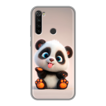 Силиконовый противоударный чехол на Xiaomi RedMi Note 8T с принтом милая панда Силиконовый противоударный чехол на Xiaomi RedMi Note 8T с принтом милая панда