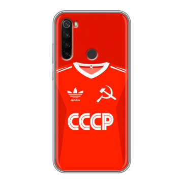 Силиконовый противоударный чехол на Xiaomi RedMi Note 8T с принтом Флаг Герб СССР