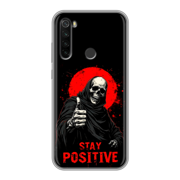 Силиконовый противоударный чехол на Xiaomi RedMi Note 8T с принтом смешной скелет