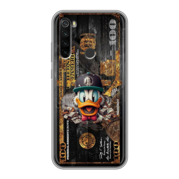 Силиконовый противоударный чехол на Xiaomi RedMi Note 8T с принтом Дональд Дак Доллар Силиконовый противоударный чехол на Xiaomi RedMi Note 8T с принтом Дональд Дак Доллар