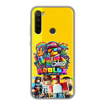 Силиконовый противоударный чехол на Xiaomi RedMi Note 8T с принтом Roblox Роблокс