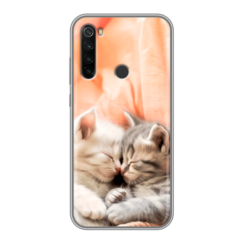 Силиконовый противоударный чехол на Xiaomi RedMi Note 8T с принтом Котята Силиконовый противоударный чехол на Xiaomi RedMi Note 8T с принтом Котята