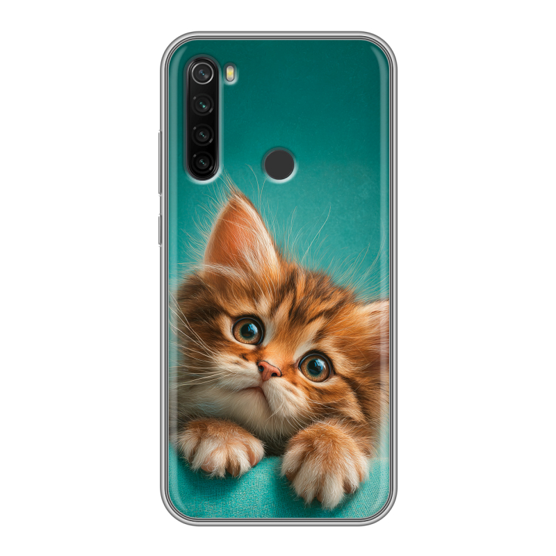 Силиконовый противоударный чехол на Xiaomi RedMi Note 8T с принтом котенок Силиконовый противоударный чехол на Xiaomi RedMi Note 8T с принтом котенок