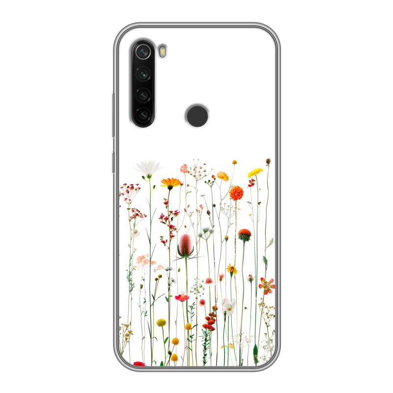 Силиконовый противоударный чехол на Xiaomi RedMi Note 8T с принтом цветы Силиконовый противоударный чехол на Xiaomi RedMi Note 8T с принтом цветы