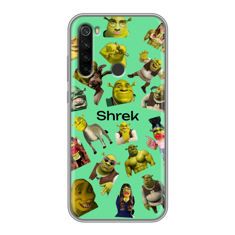Силиконовый противоударный чехол на Xiaomi RedMi Note 8T с принтом Шрек Shrek Силиконовый противоударный чехол на Xiaomi RedMi Note 8T с принтом Шрек Shrek