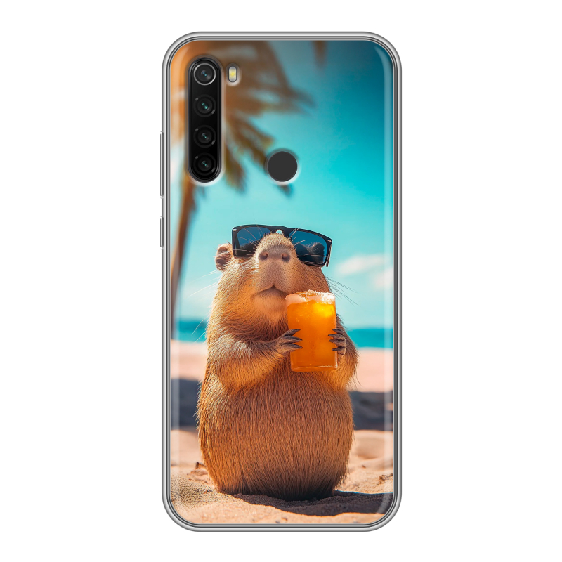 Силиконовый противоударный чехол на Xiaomi RedMi Note 8T с принтом Капибара Силиконовый противоударный чехол на Xiaomi RedMi Note 8T с принтом Капибара