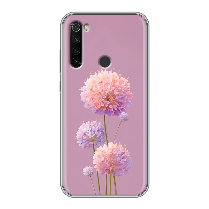 Силиконовый противоударный чехол на Xiaomi RedMi Note 8T с принтом Цветы Силиконовый противоударный чехол на Xiaomi RedMi Note 8T с принтом Цветы