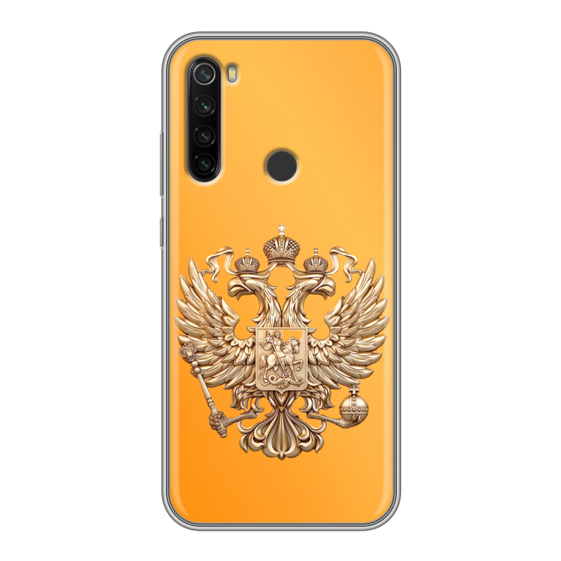Силиконовый противоударный чехол на Xiaomi RedMi Note 8T с принтом Герб Флаг России Силиконовый противоударный чехол на Xiaomi RedMi Note 8T с принтом Герб Флаг России