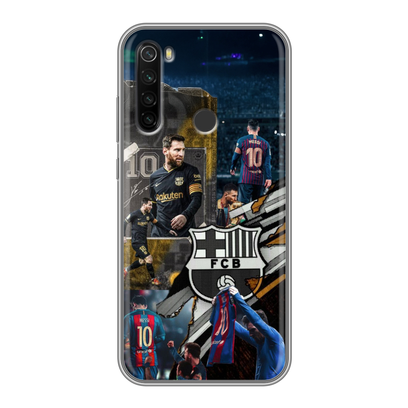 Силиконовый противоударный чехол на Xiaomi RedMi Note 8T с принтом Messi Barcelona Силиконовый противоударный чехол на Xiaomi RedMi Note 8T с принтом Messi Barcelona